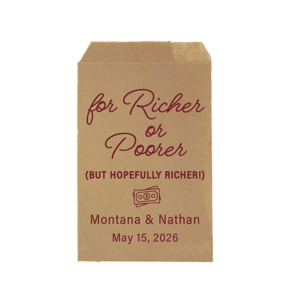 For Richer or Poorer Favor Bags