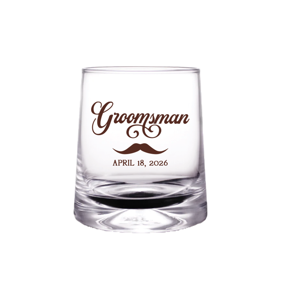 Vasos Old Fashioned de estilo moderno de 10 oz con un diseño personalizado de "Groomsman"