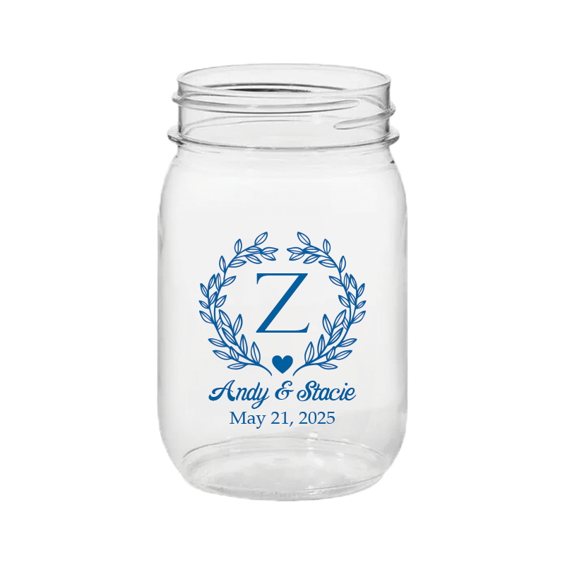 Tarro de plástico con monograma de 24 oz