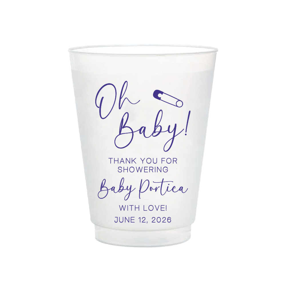 Oh Baby - Baby Shower Frosted Flex Cups
