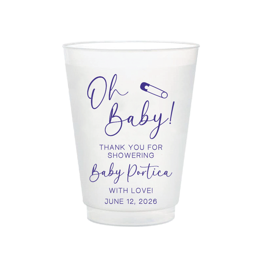 Oh Baby - Baby Shower Frosted Flex Cups