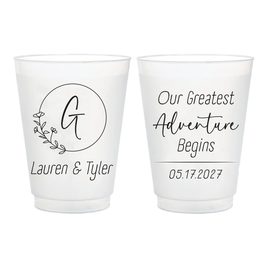 Our Greatest Adventure Wedding Frosted Flex Cups
