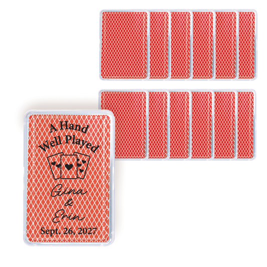 Monogram Wreath Custom Personalized Playing Card Case, Playing Cards Included, Perfect for Weddings, Anniversary, Engagements, and Bachelor/Bachelorette Parties