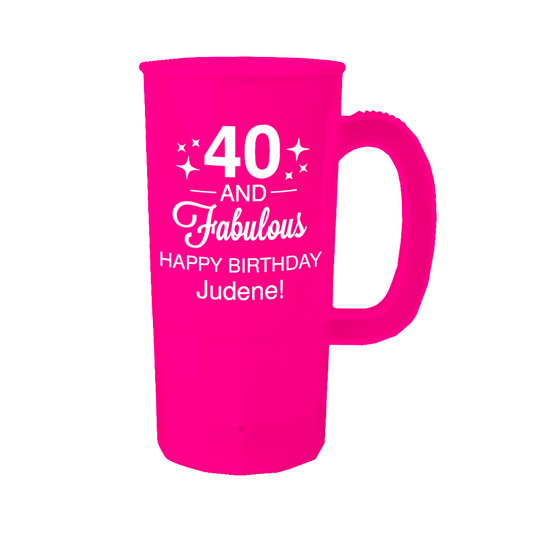 40th birthday party beer steins, 40 and fabulous