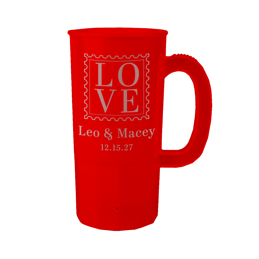 22oz LOVE Stamp Wedding Steins