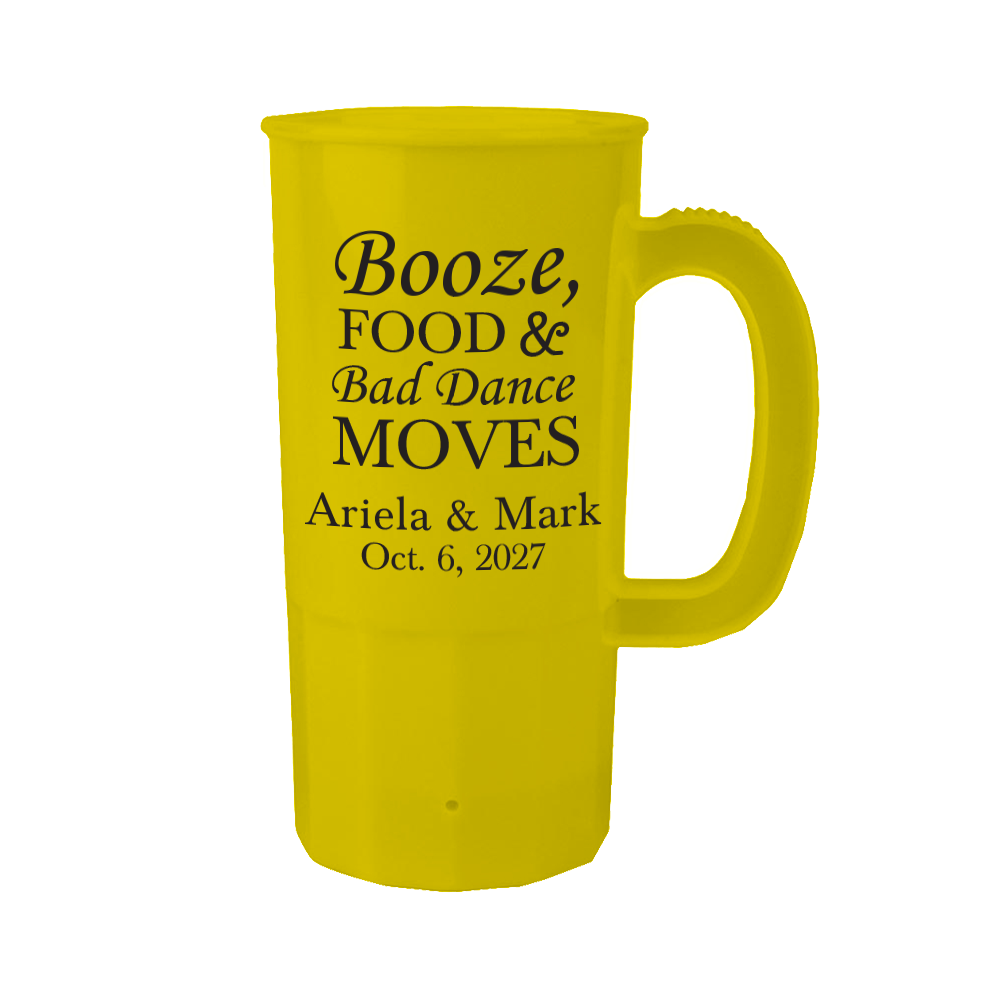 22oz Booze, Food, and Bad Dance Moves Wedding Steins