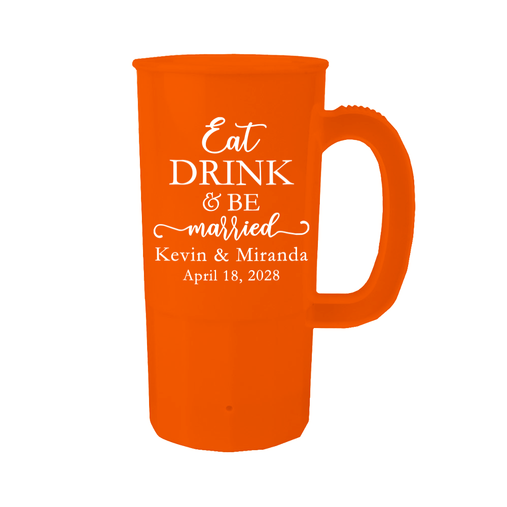 22oz Eat, Driml, and be Married Wedding Steins