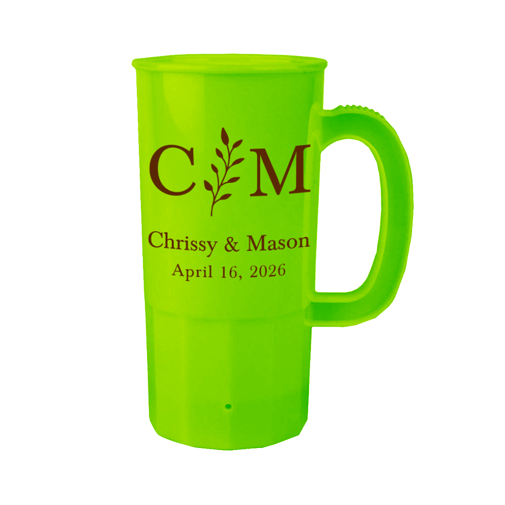22oz Initials with Vine Wedding Steins