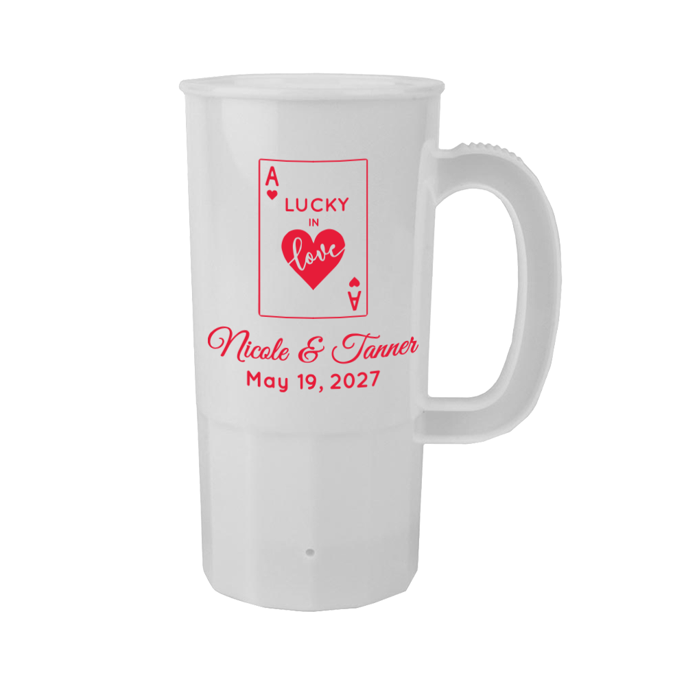 22oz Lucky in Love Wedding Steins
