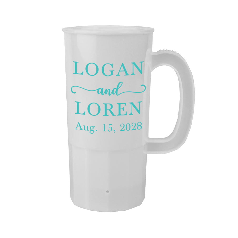 22oz Script Names Wedding Steins