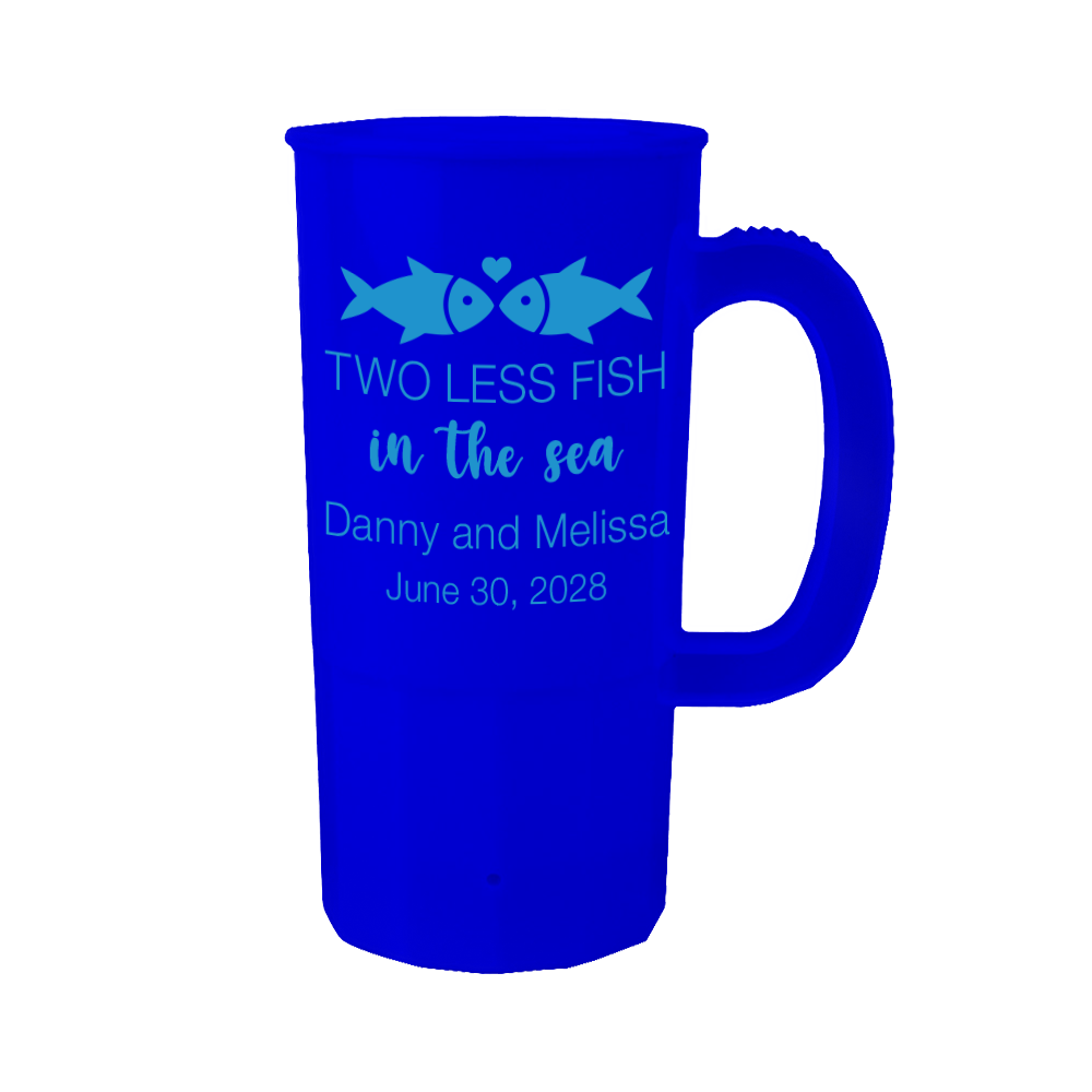 22oz Two Less Fish in the Sea Wedding Steins