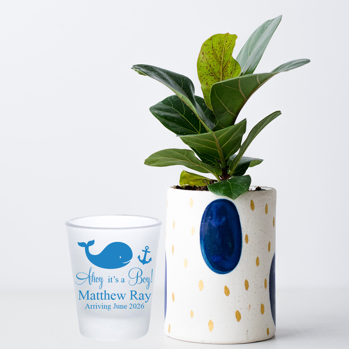 Vasos de chupito para baby shower: ¡ahoy, es un niño!