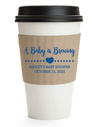 Coffee cup sleeves- A baby is brewing
