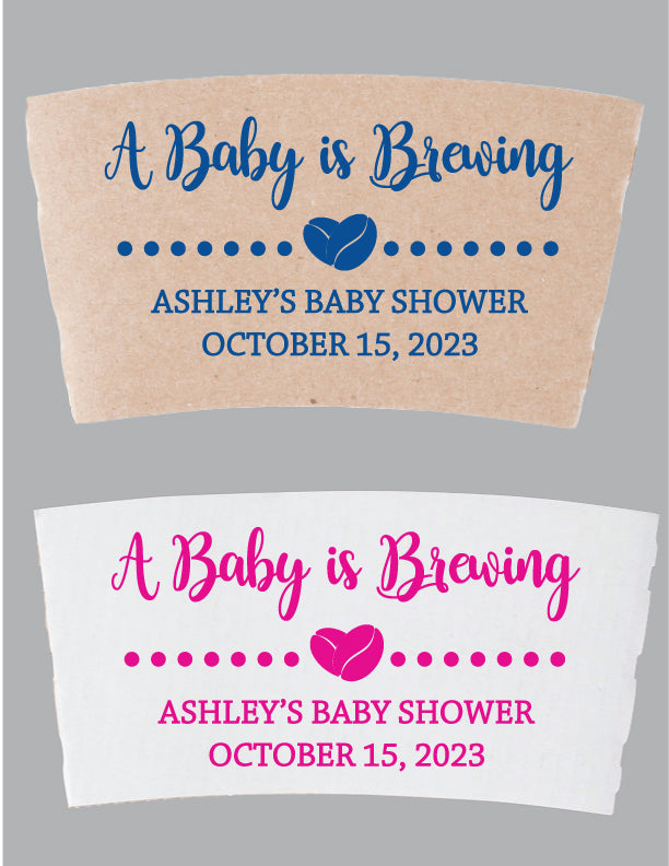 Coffee cup sleeves- A baby is brewing