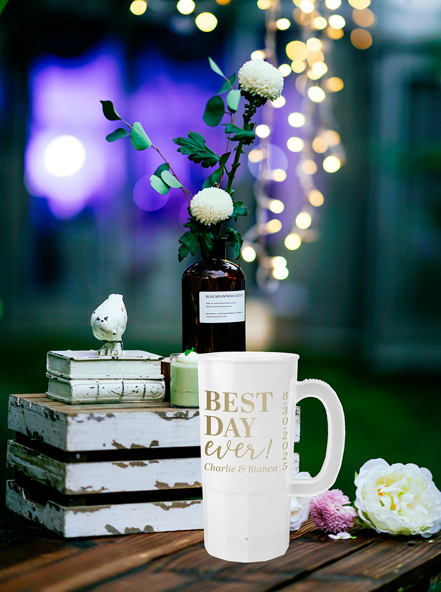 22oz Best Day Ever Wedding Steins
