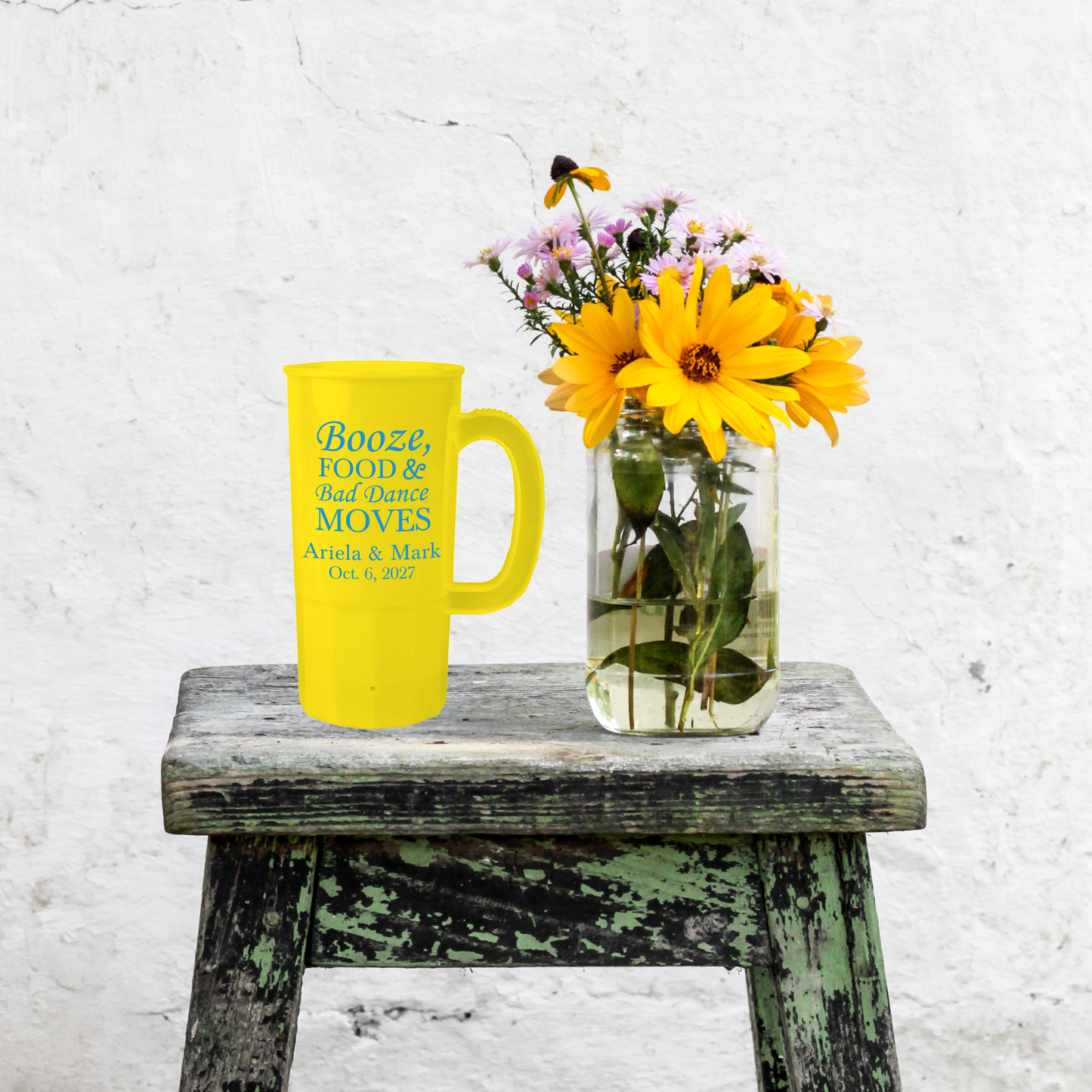 22oz Booze, Food, and Bad Dance Moves Wedding Steins