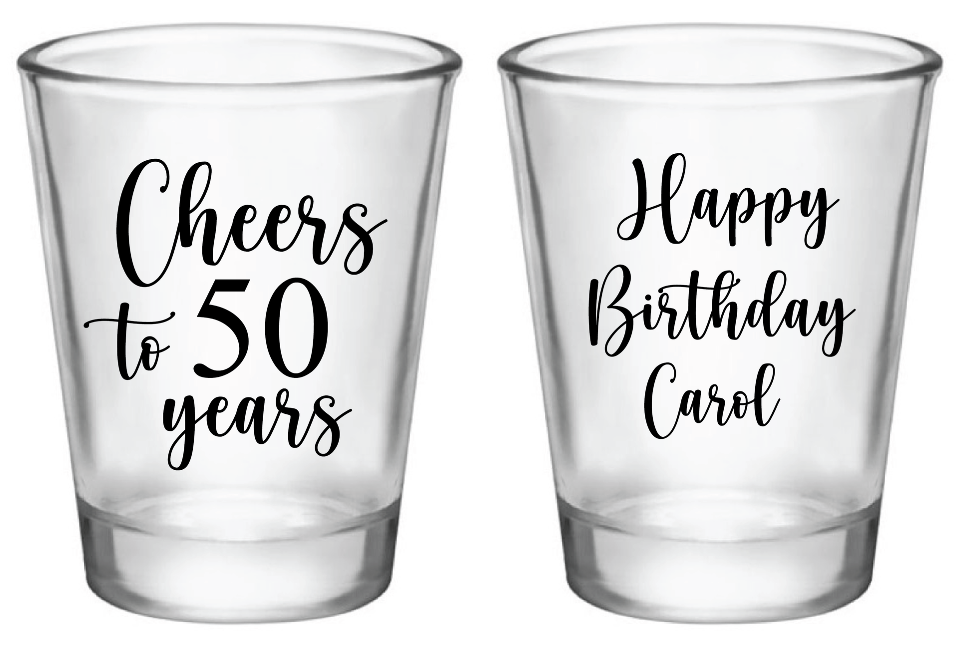 Cheers to 50 years, personalized 50th birthday shot glasses – Factory21  Store