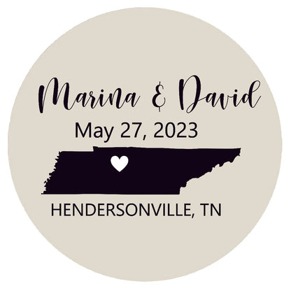 State Outline Wedding coasters, extra thick pulp board personalized coasters