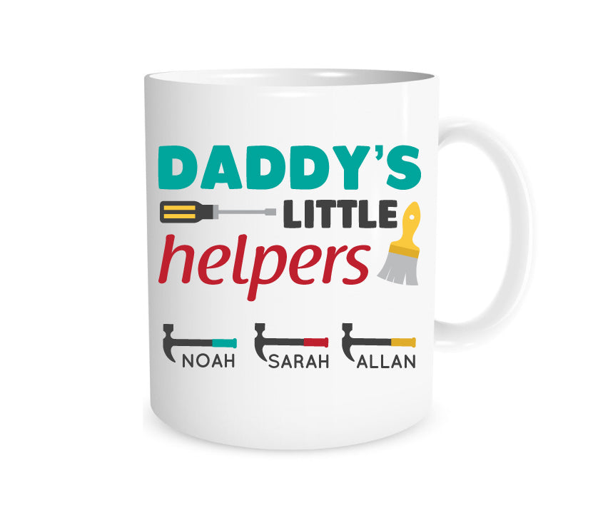 Personalized daddy's little helpers mug