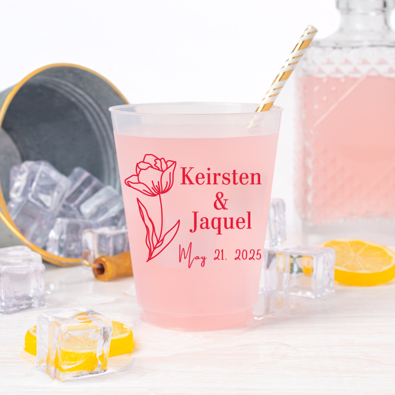Flower Wedding Frosted Flex Cups