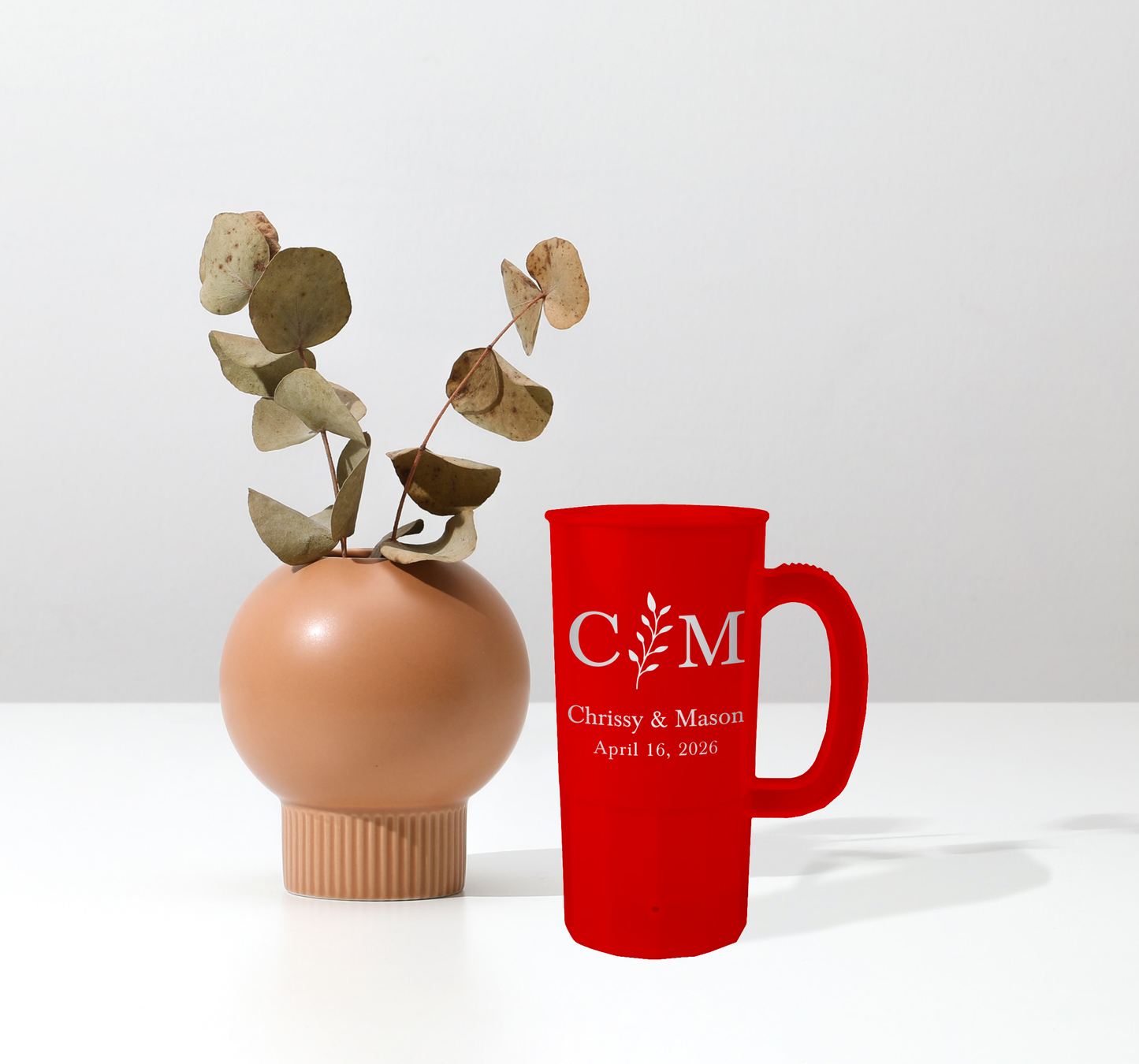 22oz Initials with Vine Wedding Steins