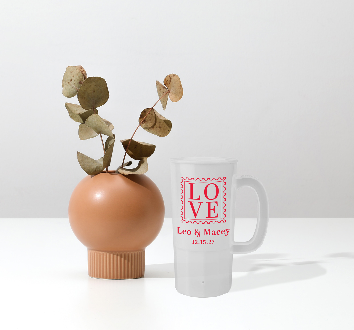 22oz LOVE Stamp Wedding Steins