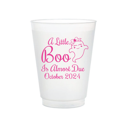 A Little Boo is Almost Due - Frosted Baby Shower Cups