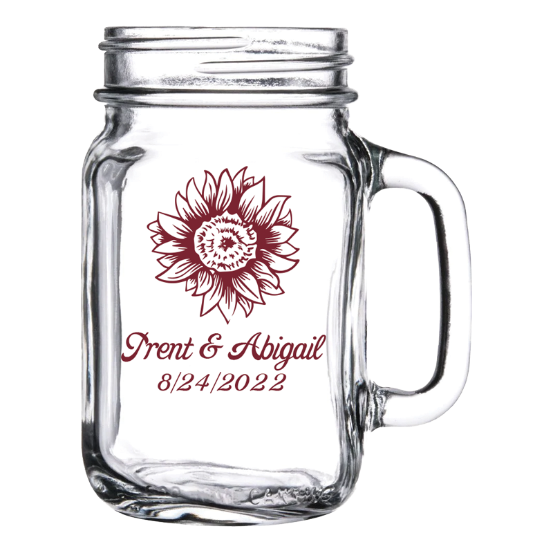 Sunflower Mason Jar Wedding Favors