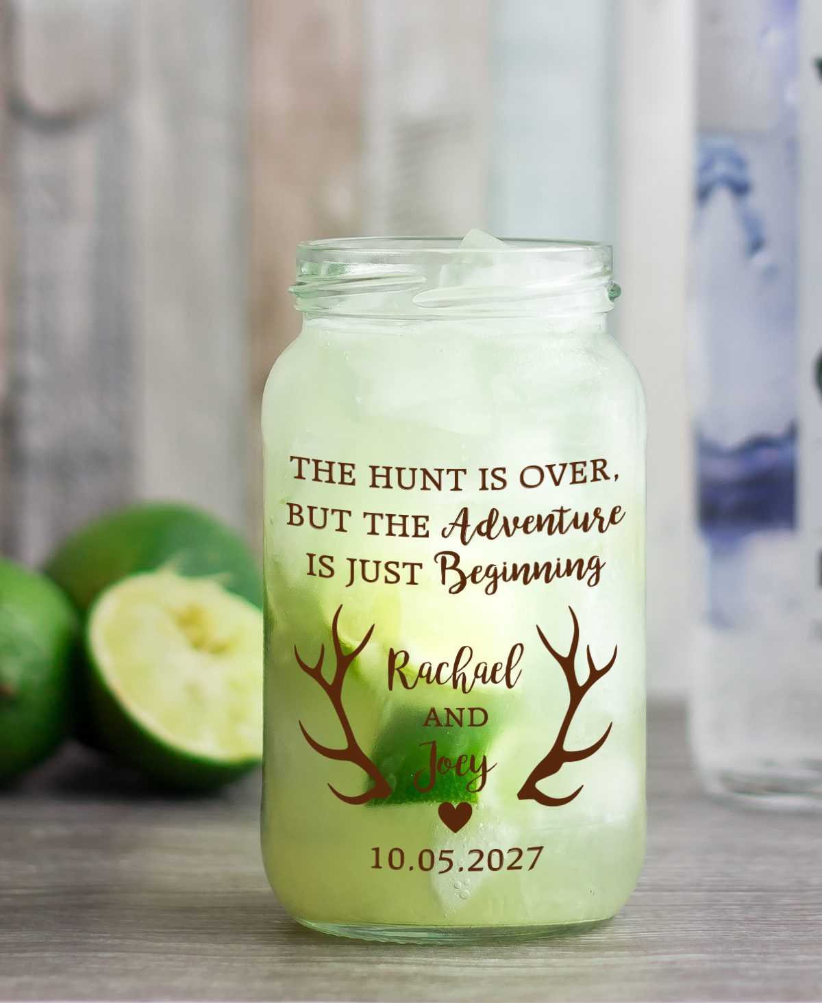 The Hunt is Over PLASTIC Mason Jar