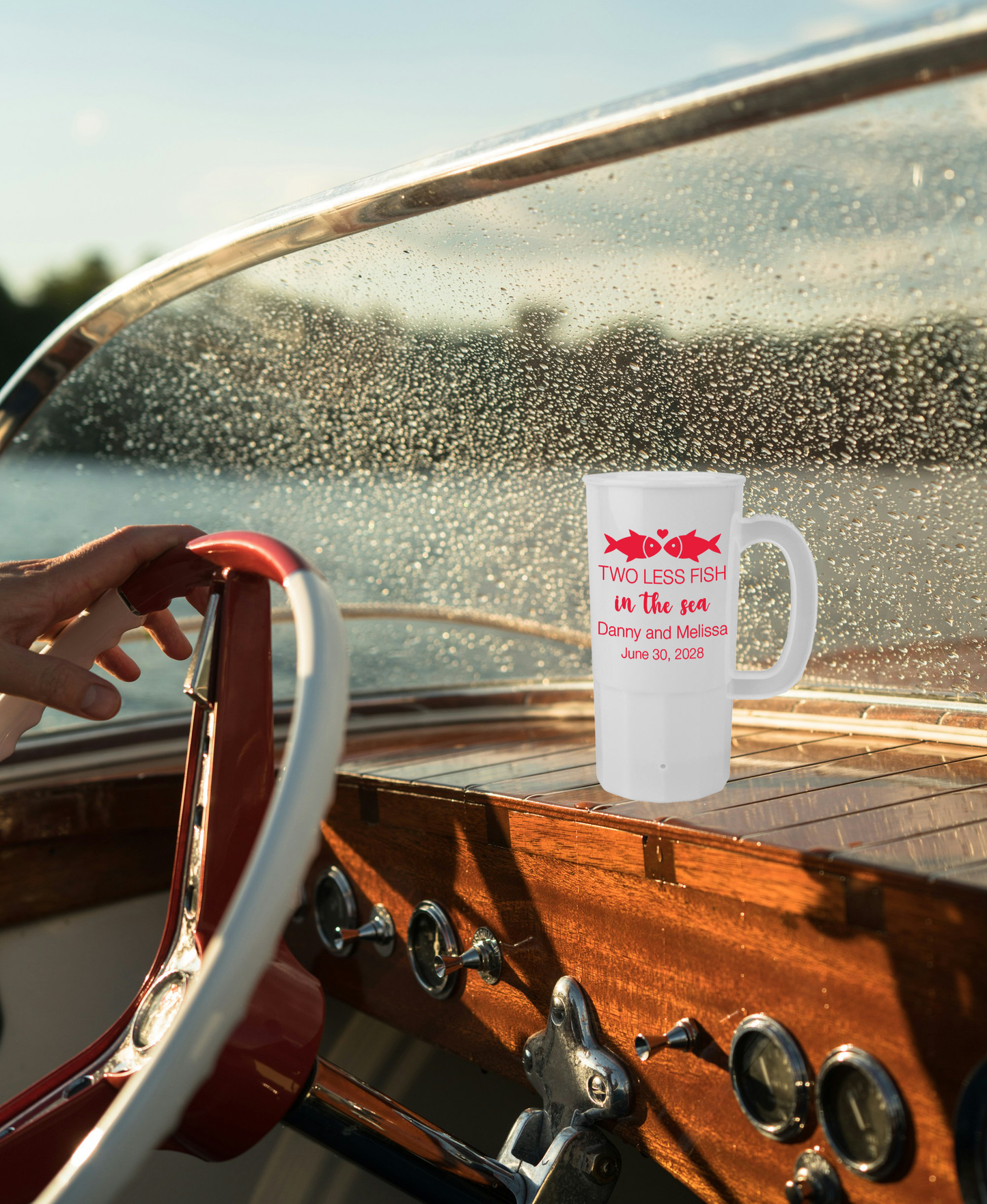 22oz Two Less Fish in the Sea Wedding Steins