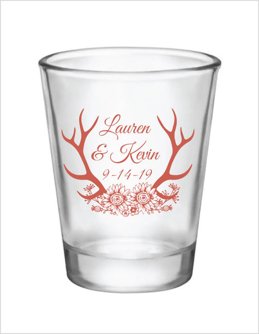 Rustic wedding shot glasses