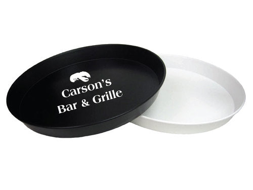 16" restaurant serving trays, printed with your logo of choice in the center, wholesale serving trays