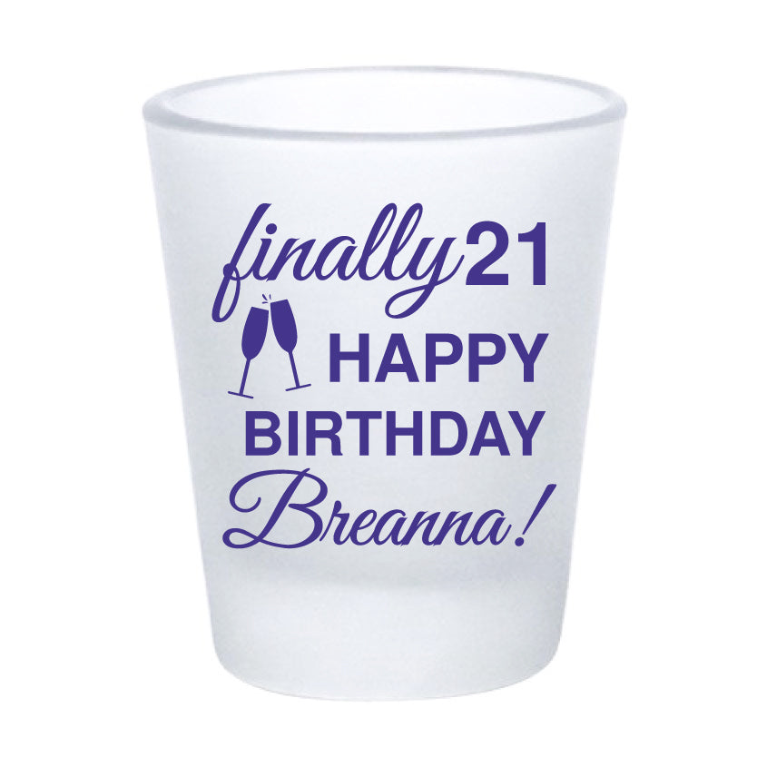 21st birthday shot glasses