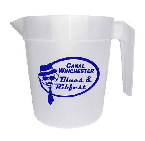 32oz Stackable Pitchers- printed with a logo of your choice. Printed pitchers for your restaurant, bar, or company.