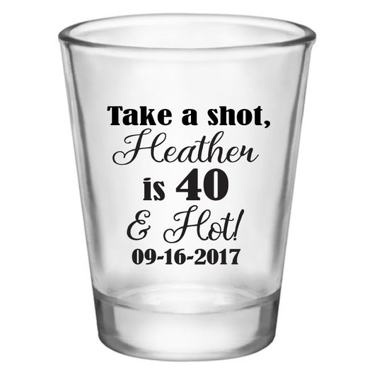 personalized birthday shot glasses, customized for any age birthday, personalized party favors