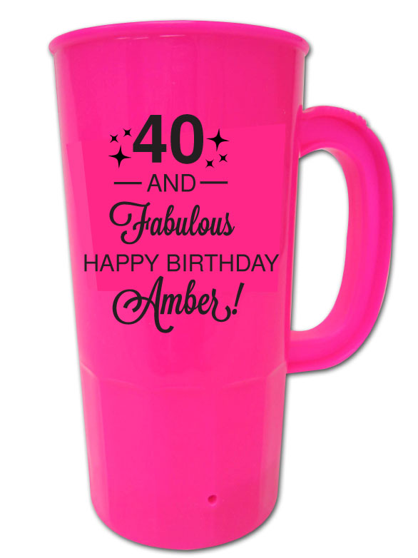 40th birthday party beer steins, 40 and fabulous