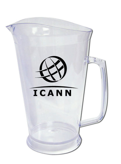 60oz customized pitchers with a one color logo, for your bar or restaurant. wholesale lot of pitchers