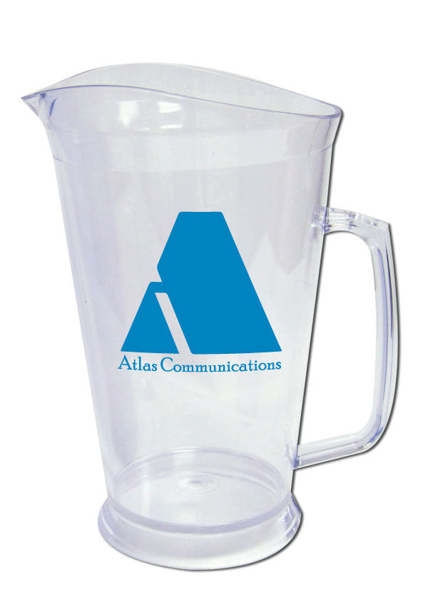 60oz customized pitchers with a one color logo, for your bar or restaurant. wholesale lot of pitchers