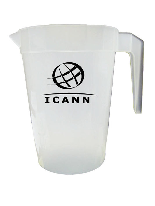 64oz Stackable pitchers- printed with a logo of your choice. Printed pitchers for your restaurant, bar, or company.