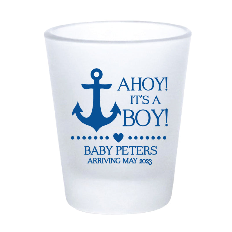 Ahoy its a boy! Baby shower shot glasses