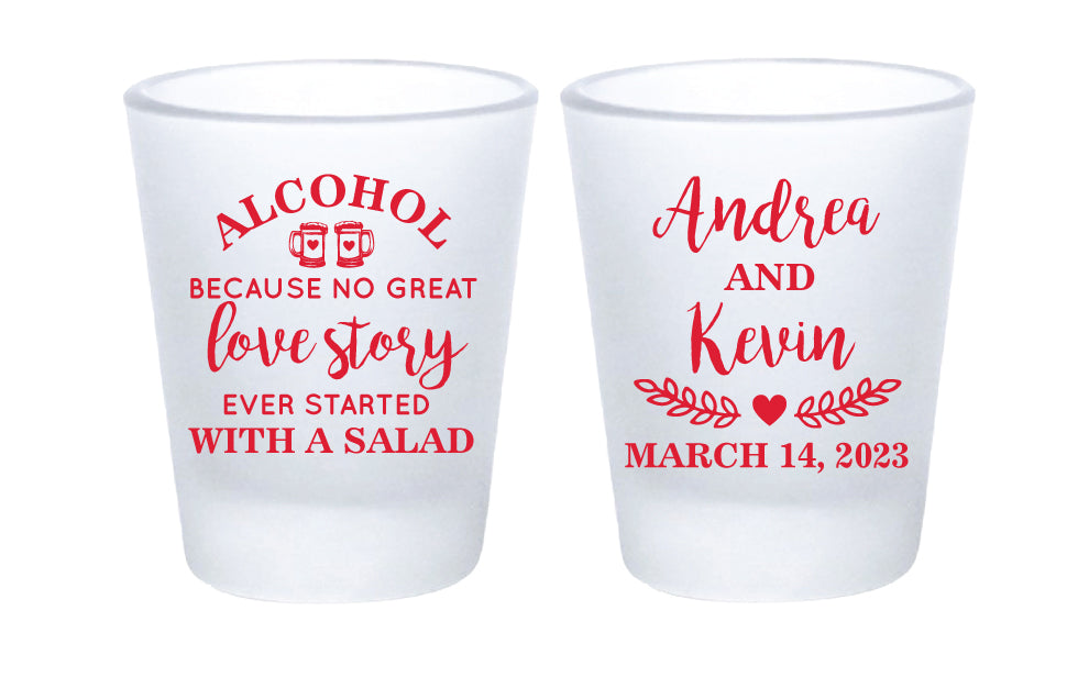Funny wedding shot glasses