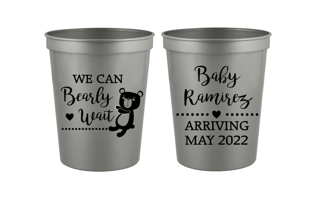 Bear baby shower cups