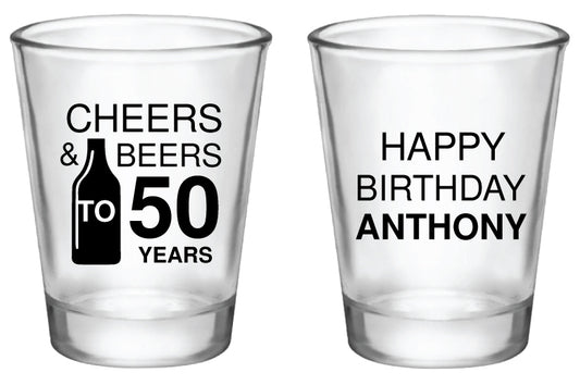 50th birthday shot glasses
