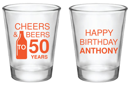 50th birthday shot glasses