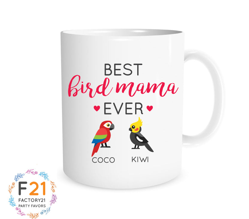 Personalized bird mom coffee mug 