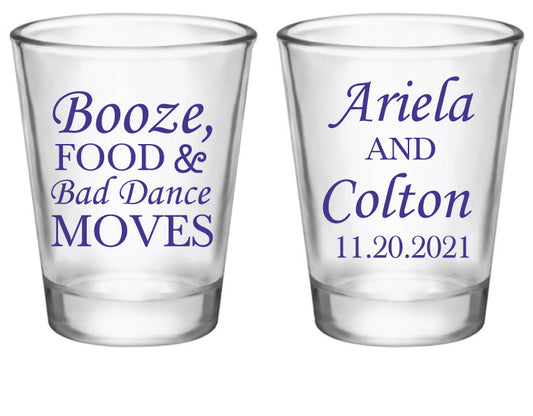 Booze, Food, and Bad Dance Moves Shot Glasses