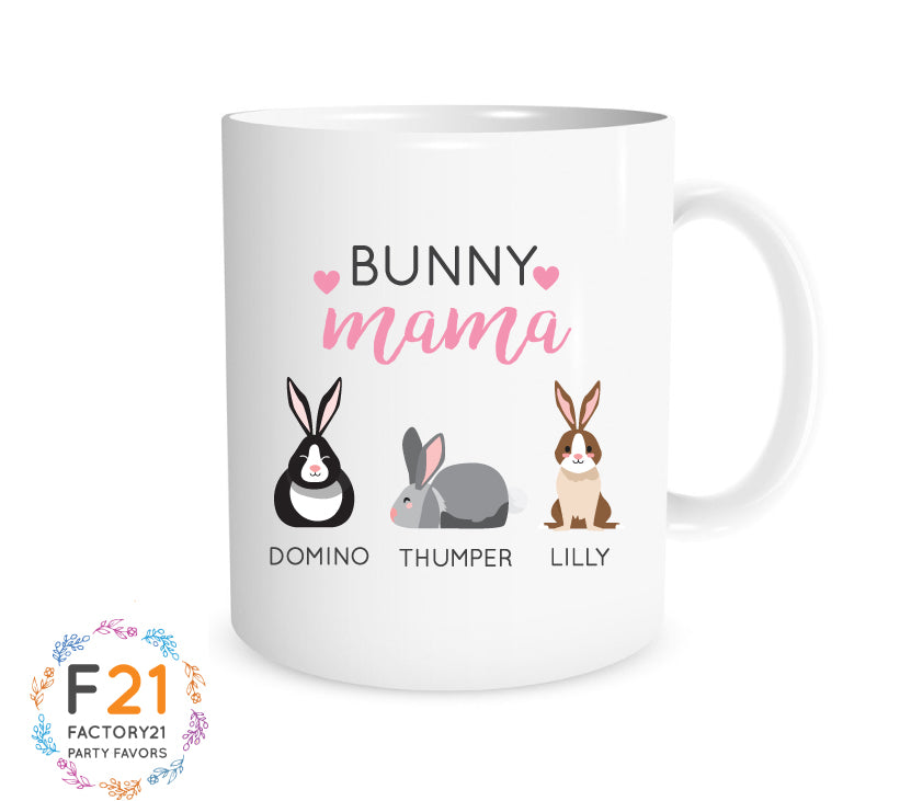 Personalized bunny mom coffee mug 