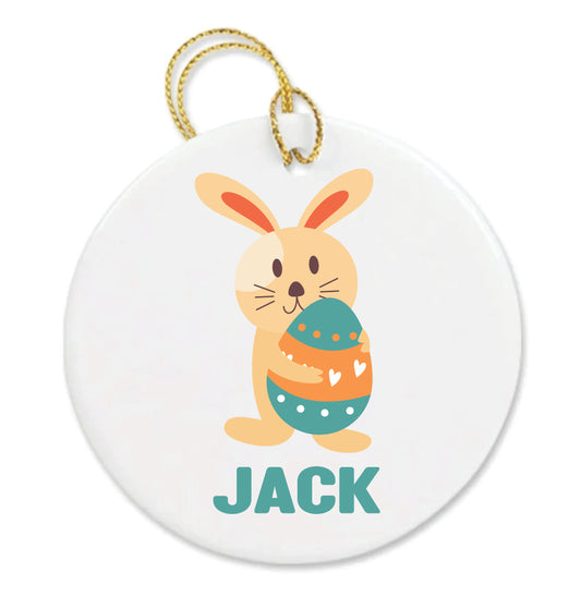 Personalized Ceramic Easter Bunny Basket Tag