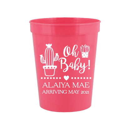 Cactus baby shower cups