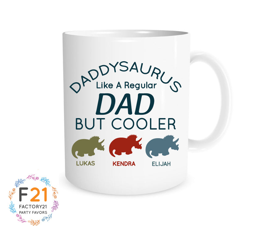 Personalized dad dinosaur mug